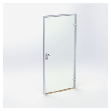 Glasdør - Mat sølv - M10: 990 x 2090 mm